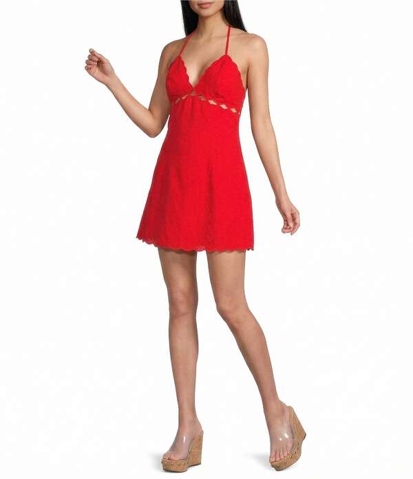 ジービー レディース トップス ワンピース ミニ ホルター GBethenny Halter Neck Mini Dress Ruby Red レッド|ReVida 店