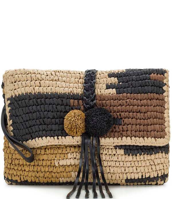 パトリシアナシュ レディース 付属品 紙入れ Patricia Nash Charlotte Crochet Pom Wristlet Clutch Black/Cognac 黒いこと