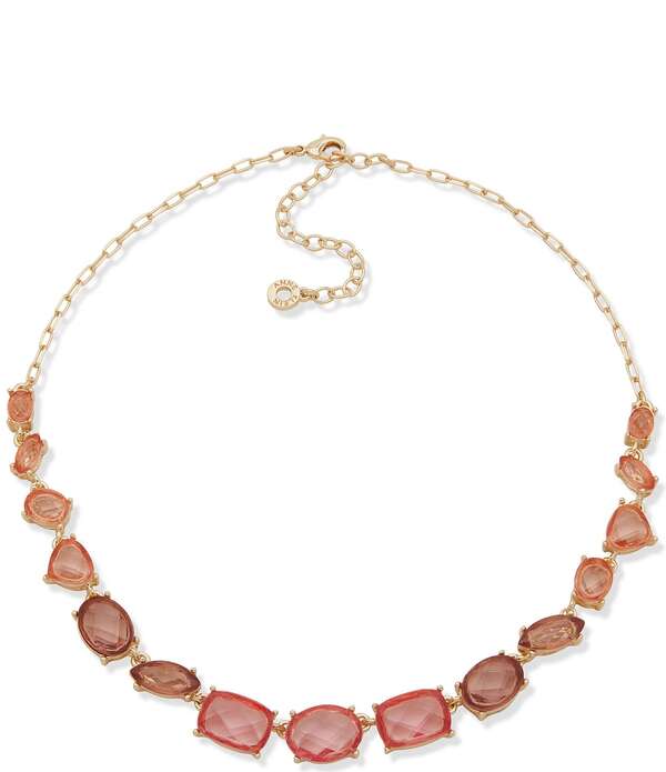 アンクライン レディース アクセサリー ネックレス・チョーカー レース Anne Klein Ombre Stationed Stone Collar Necklace Pink ピンク
