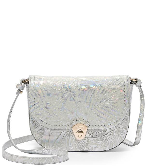 ブランミン レディース 御徒面子 BRAHMIN Serenade Collection Silver Portia Crossbody Bag Silver しろがね色