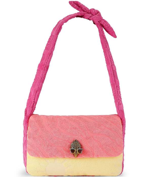 カートジェイガーロンドン レディース バッグ パイル カラーブロック Kurt Geiger London Kensington Terry Cloth Colorblocknot Shoulder Bag Pink Multi ピンク｜ReVida 店