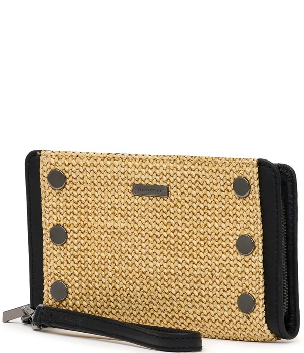 ハミット レディース アクセサリー 財布 Hammitt Bryant Raffa Woven Wallet Noir Smooth Gun Metal｜ReVida 店