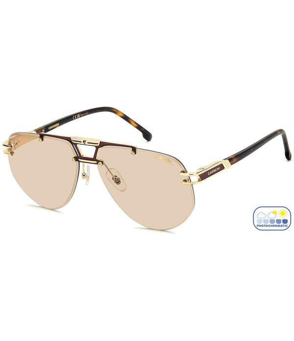 カレーナ レディース 付属物 サングラス・アイウェア Carrera Men\u0027s CA1087 63粍 Photochromatic Aviator Sunglasses Gold Havana/Brown 赤銅色