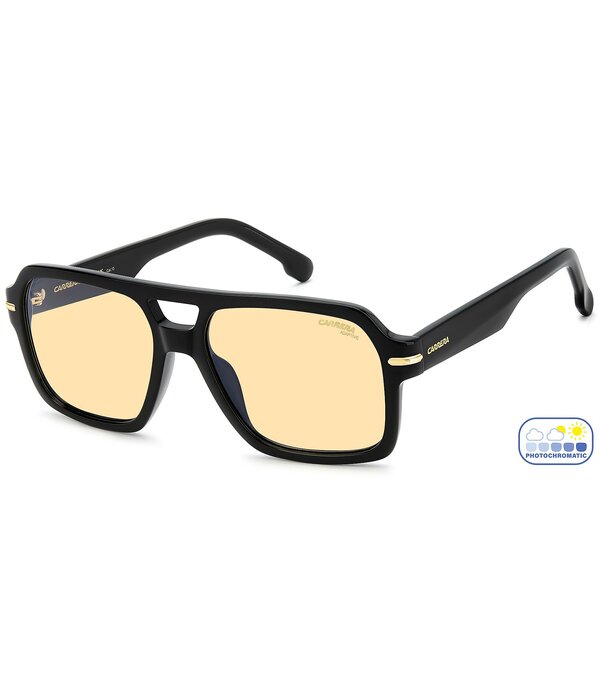 カレーナ レディース 付属物 サングラス・アイウェア Carrera Men\u0027s CA377 56粍 Photochromatic Aviator Sunglasses Black/Yellow 黒いこと