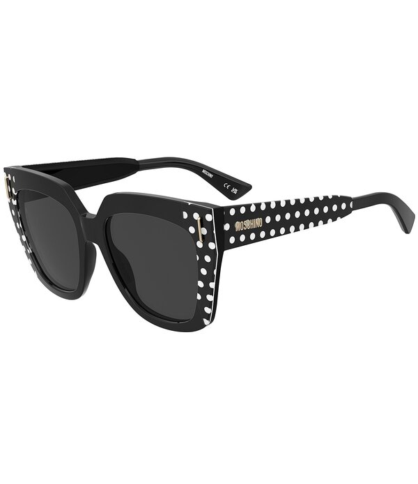 モスキーノ レディース 付属物 サングラス・アイウェア Moschino Women\u0027s MOS207/S 55粍 Square Sunglasses Pattern Black 黒いこと