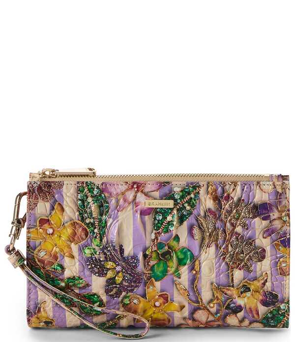 ブランミン レディース 付属品 紙入れ BRAHMIN Pinstripetals Melbourne Collection Daisy Wristlet Pinstripetals