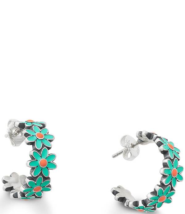 ジェームズ エイヴリー レディース アクセサリー ピアス・イヤリング フラワー柄 フラワー James Avery Small Enamel Floral Hoop Earringsterling Blue ブルー