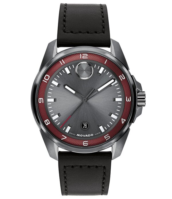 モバド レディース 添え物 ウオッチ なめし革 Movado Bold Men\u0027s Verso S Edition Quartz Analog Leather Strap Watch Black 黒いこと
