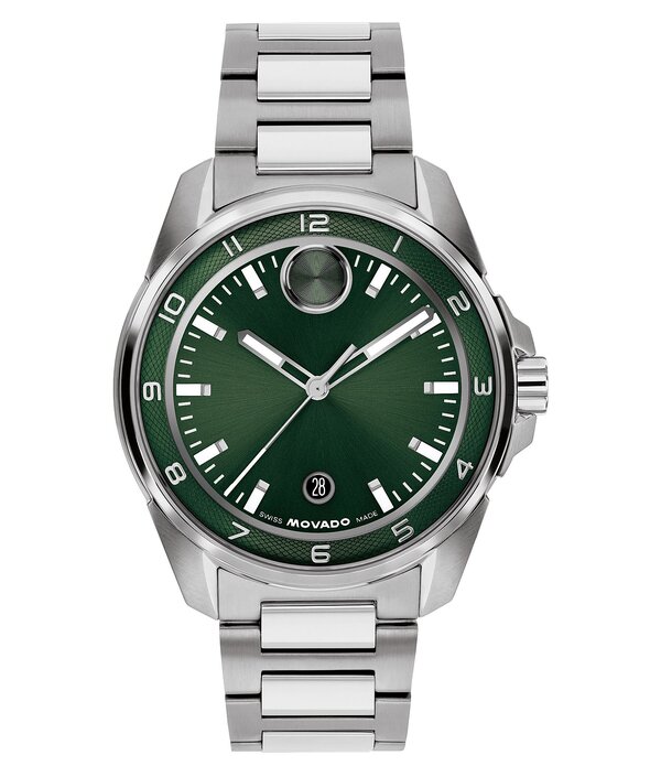 モバド レディース アクセサリー 腕時計 Tシャツ Movado Bold Men's Verso S Edition Quartz Analog Stainlessteel Bracelet Watch Silver シルバー｜ReVida 店