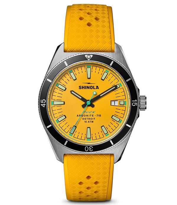 シャイノーラ レディース 佩び物 ウォッチ SHINOLA Men\u0027s Duck Quartz Analog Rubber Strap Watch Canary