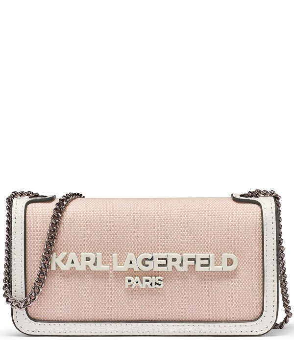 長い巻き毛 ラガーフェルド レディース 御徒面子 KARLAGERFELD PARIS Kosette Canvashoulder Bag Pink サクラ色