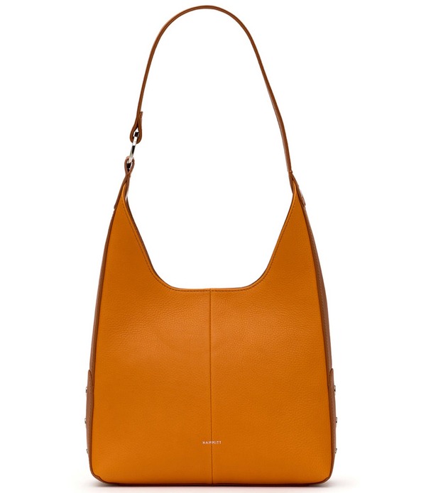 ハミット レディース バッグ コントラスト Hammittimedium Tailored Contrastrim Shoulder Bag Tailored Tangerine/Silver タンジェリン｜ReVida 店