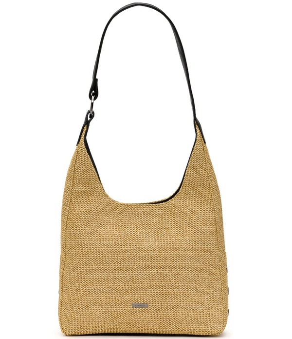 ハミット レディース バッグ Hammittimedium Raffia Shoulder Bag Black Raffia/Gunmetal ブラック｜ReVida 店
