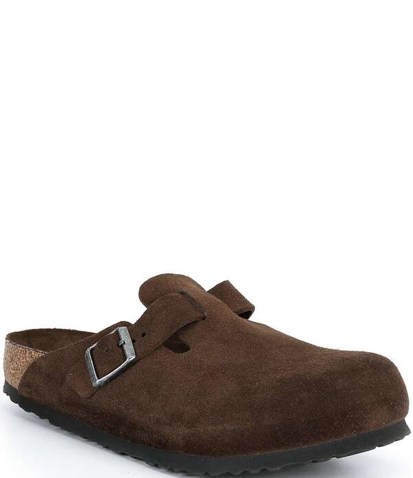 ビルケンシュトック メンズ シューズ スリッポン・ローファー スエードクロス Birkenstock Men\u0027s Boston Suede Soft Footbed Family Matching Clogs Carafe
