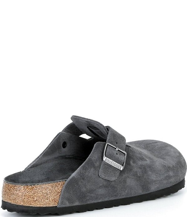 ビルケンシュトック メンズ シューズ スリッポン・ローファー スエードクロス Birkenstock Men\u0027s Boston Suede Soft Footbed Family Matching Clogs Charcoal Tonal 濃灰色