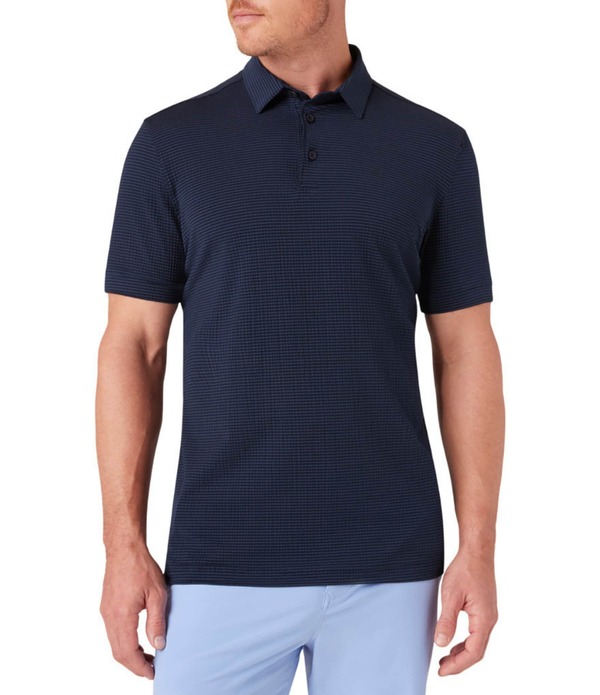 ミズンメイン メンズ トップス プルオーバー Mizzen+Main Performance Stretch Copa Seersucker Short Sleeve Polo Shirt Navy 米国海軍