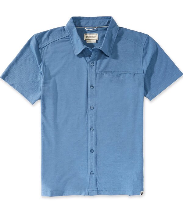 マーモット メンズ トップス シャツ Marmot Sereno Performance Stretch Short Sleeve Woven Shirt Summer Storm Heather ヘザー