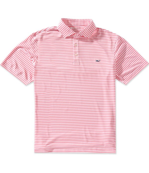 ヴァインヤードヴァインズ メンズ トップス プルオーバー Vineyard Vinesankaty Striped Pique Short Sleeve Polo Shirt Pink Chipping Stripe サクラ色