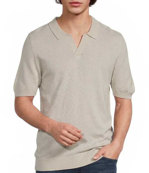 ムラノ メンズ アウター ニット・セーター ポロシャツ Murano Solid Short Sleeve Polo Sweater Cream クリーム