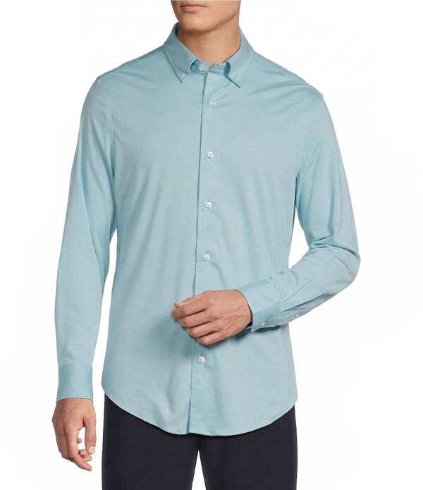 ダニエル クレミュ メンズ トップス シャツ Daniel Cremieux Signature Labeluxe Stretch Solid Long Sleeve Woven Shirt Blue Aqua ブルー