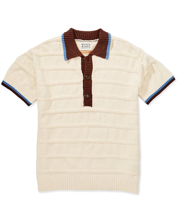 スコッチアンドソーダ メンズ トップス シャツ Scotch \u0026 Soda Loose Fit Short Sleeve Polo Shirt Eggnog
