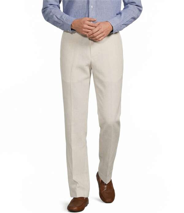 ラウンドトゥリーアンドヨーク メンズ ボトムス カジュアルパンツ リネン Roundtree & Yorke Classic Fit Flat Front Solid Linen Dress Pants Natural