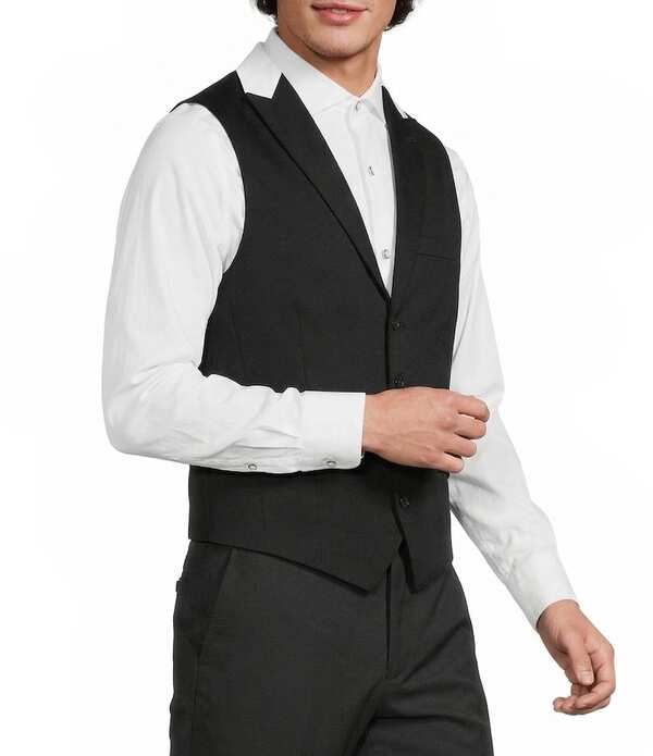 ムラノ メンズ アウター ベスト Tシャツ コントラスト キャップ Murano Thevent Capsule Contrastitch Sateen Suit Separates Vest Black ブラック