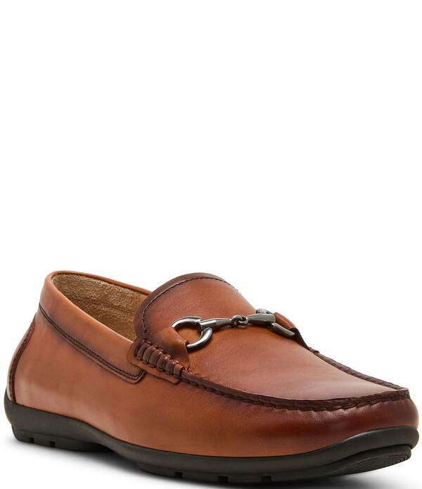 スティーブ マデン メンズ シューズ スリッポン・ローファー レザー Steve Madden Men's Emerson Leather Bit Buckle Slip On Loafers Tan タン|ReVida 店