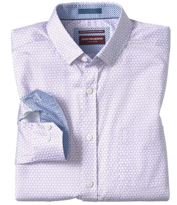 ジョンストンアンドマーフィー メンズ トップス シャツ プリント ヒール Johnston & Murphy Logan Pinwheel Print Long Sleeve Woven Shirt Purple Pinwheel パープル