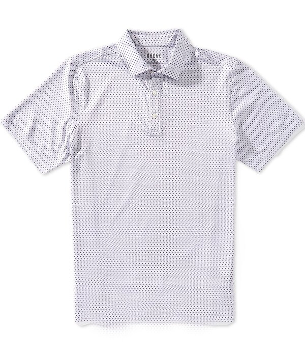 ローヌ メンズ トップス プルオーバー 刷り上げる Rhone Drive Time Geo Print Short Sleeve Polo Shirt Lilac Rain Geo 紫はしどい