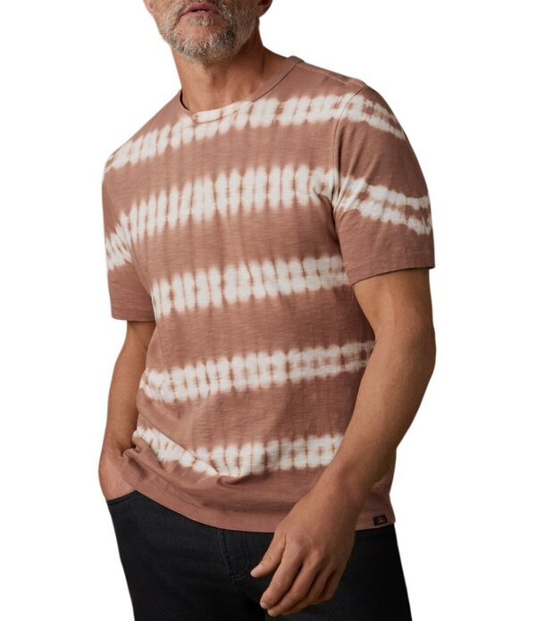 ファレティ メンズ トップス シャツ Faherty Sunwashed Stripe Short Sleeve T-Shirt Red Ravine Tie Dye レッド