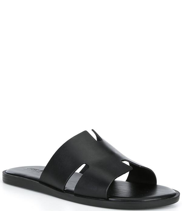 スティーブ マデン メンズ シューズ サンダル なめし革 Steve Madden Men\u0027s Levvy Leather Slide Sandals Black 黒いこと