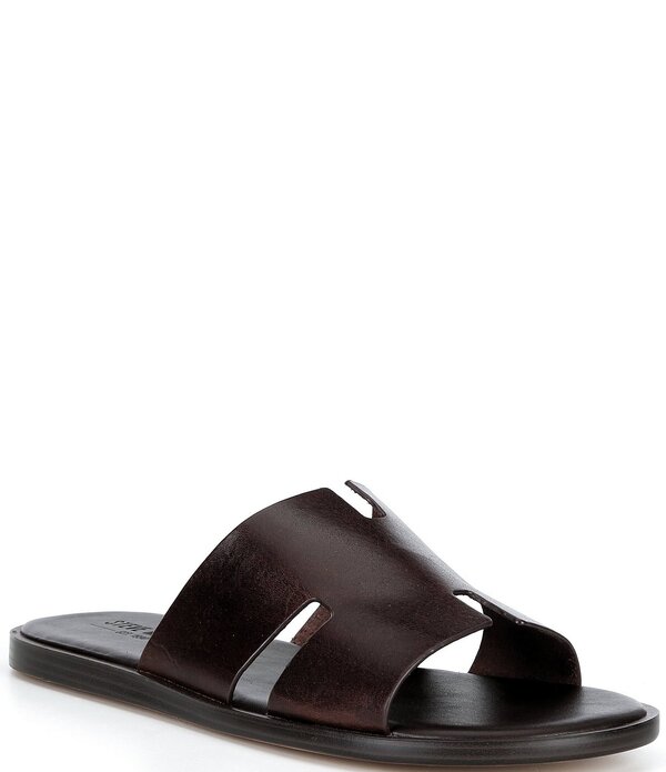 スティーブ マデン メンズ シューズ サンダル レザー Steve Madden Men's Levvy Leather Slide Sandals Brown ブラウン