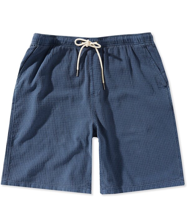 ラウン メンズ ボトムス ハーフパンツ・ショーツ ドローコードウエストール ショートパンツ Rowm Big & Tall Drawstring Waist Garment Dyed Solid Texture 7 Inseam Shorts Blue/Grey グレー