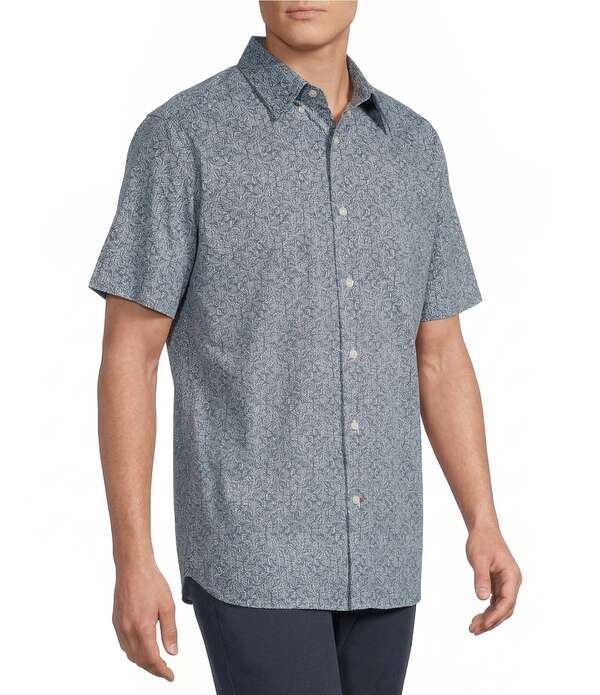 ダニエル クレミュ メンズ トップス プルオーバー お花柄 刷り上げる お花 Cremieux Blue Label Supima Poplin Floral Print Short Sleeve Woven Shirt Medium Blue 青色 トップス-カジュアルシャツ-メンズファッション