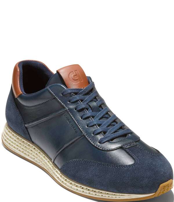 コールハーン メンズ シューズ スニーカー レザー Cole Haan Men GrandPro Low Profile SkyWeave Leatherunning Sneakers Navy blazer/Bristish Tan/Ivory アイボリー