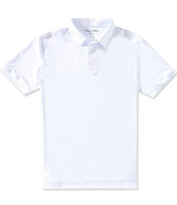 ミズンメイン メンズ トップス プルオーバー 刷り上げる Mizzen+Main Versa Dimple Geo Print Short Sleeve Polo Shirt White Dimple Geo 白いこと