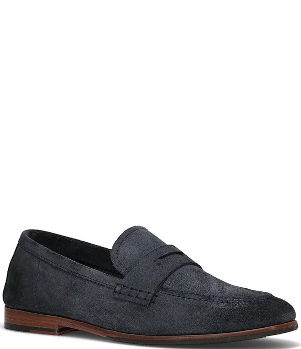 飛球 メンズ シューズ スリッポン・ローファー スエードクロス Frye Men\u0027s Graham Waxed Suede Penny Loafers Midnight Blue 青色