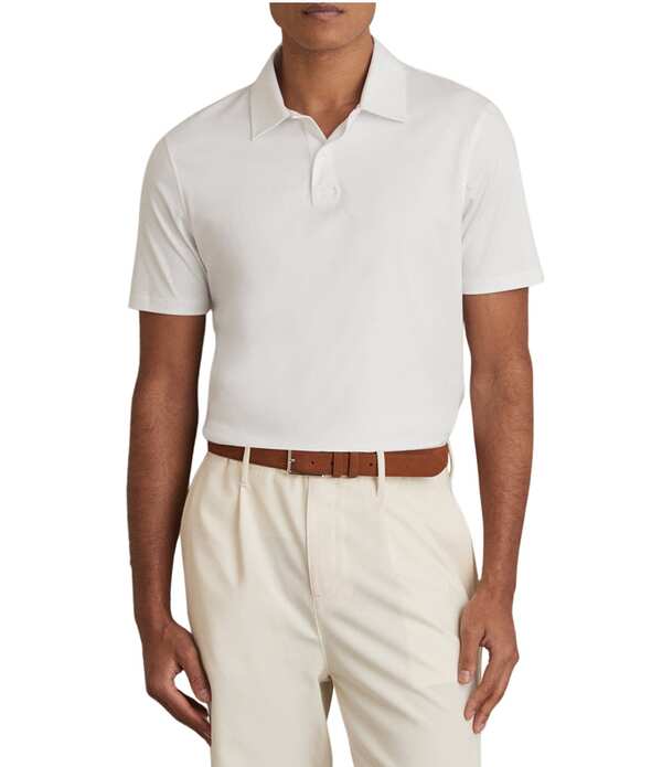 レイス メンズ トップス シャツ コットン Reiss Earl Airwater Finish Cotton Short Sleeve Polo Shirt White ホワイト