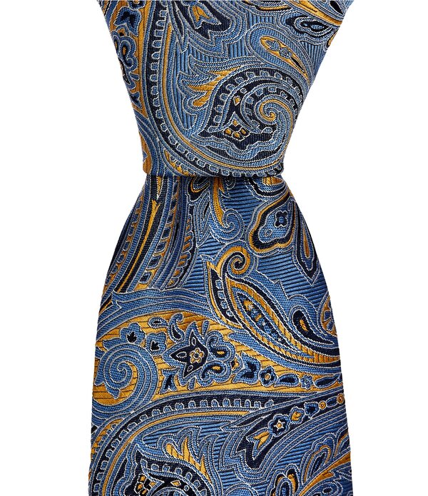 ダニエル クレミュ メンズ 付属品 タイ 地絹 Cremieux Charles Paisley 3/8 Silk Tie Blue 青み