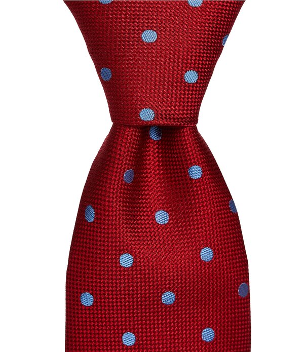 ダニエル クレミュ メンズ 付属品 タイ オックスフォード 地絹 Cremieux Oxfordot 3/8 Silk Tie Red 赤いこと