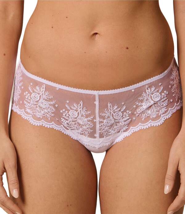 シモーヌペレール レディース アンダーお召しもの ズボン下 スピード競技 Simone Perele Intrigue Lace Boyshort Panty White 白いこと
