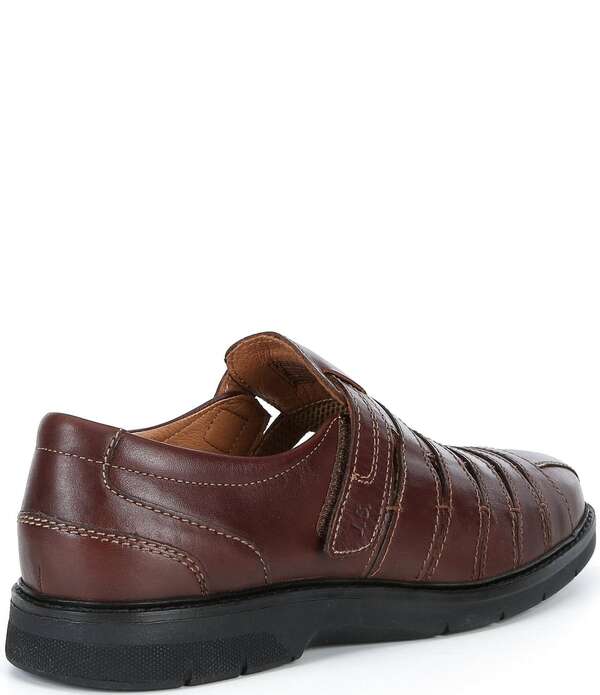 ジョセフセイベル メンズ シューズ スリッポン・ローファー サンダル なめし革 Josef Seibel Men\u0027stuart 12 Leather Fisherman Hook-and-Loop Sandals Castagne