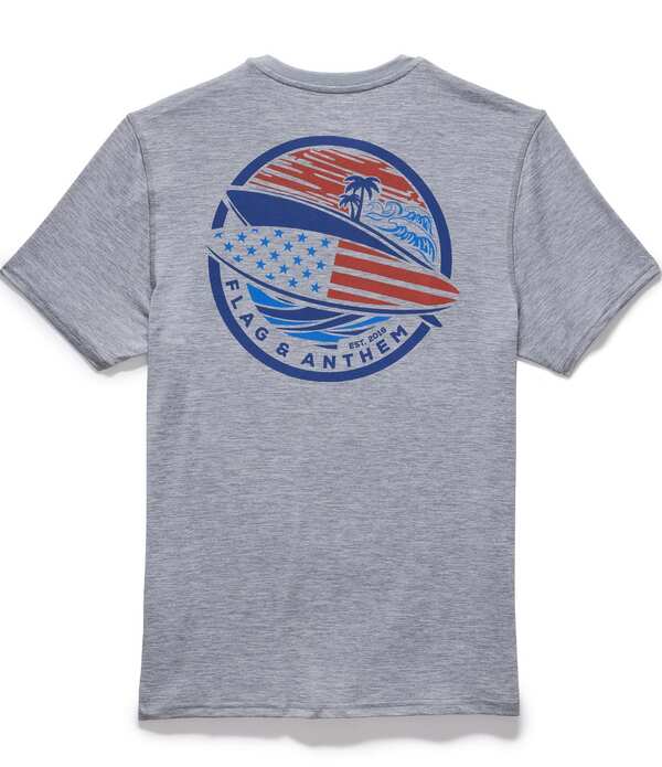 信号旗 アンド アンセム メンズ トップス プルオーバー Flag and Anthem Americana Surf UPF Performance T-Shirt Light Grey 薄墨色
