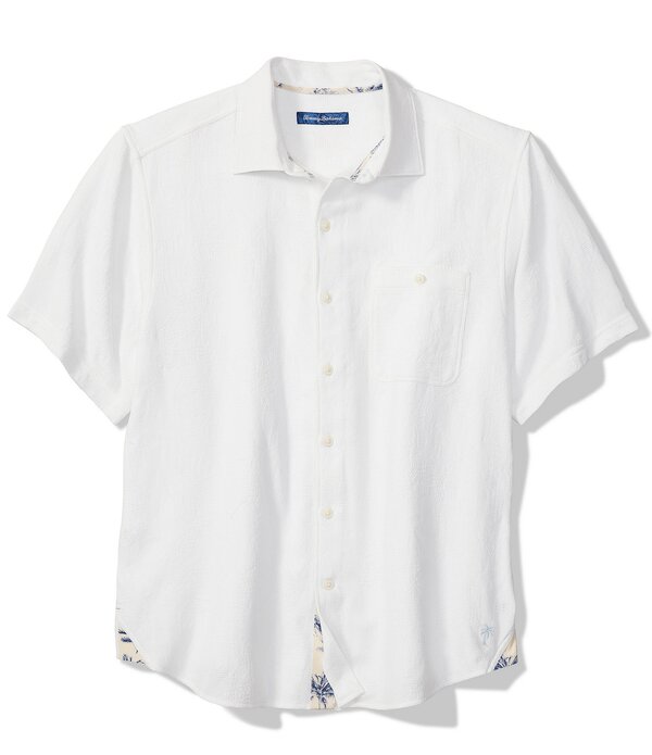 トッミーバハマ メンズ トップス シャツ トール Tommy Bahama Big \u0026 Tall Breeze Island Short Sleeve Woven Shirt White ホワイト