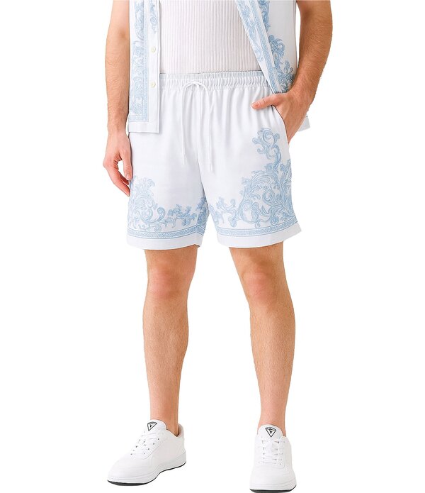ゲス メンズ ボトムス ハーフパンツ・ショーツ ショートパンツ Guess Regal Medallion Charm Flat Front Shorts Beige ベージュ｜ReVida 店