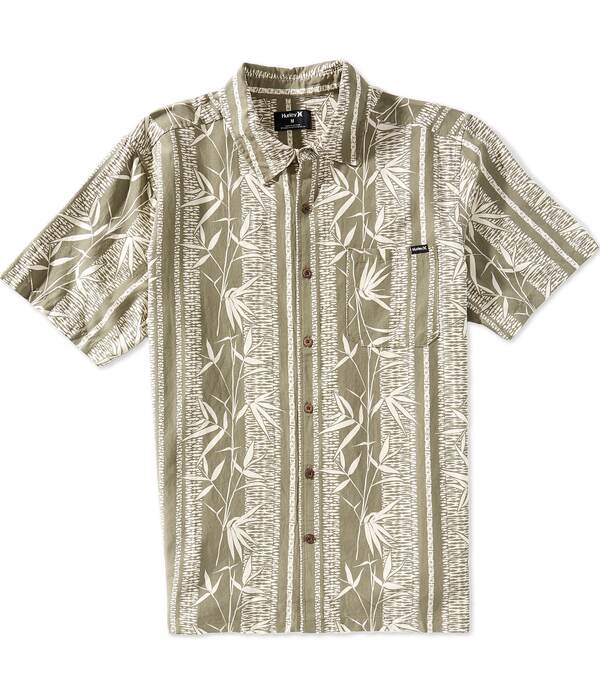 ハーレー メンズ トップス シャツ プリント Hurley Aero Printed Point Collar Short Sleeve Woven Shirt Army アーミー|ReVida 店