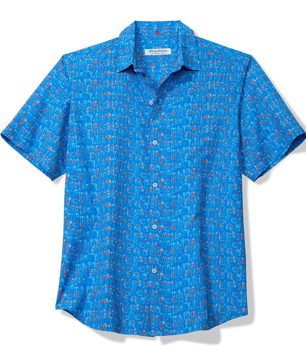 トッミーバハマ メンズ トップス シャツ トール Tommy Bahama Big \u0026 Tall Bahama Coast Martini Short Sleeve Woven Shirt Campanula