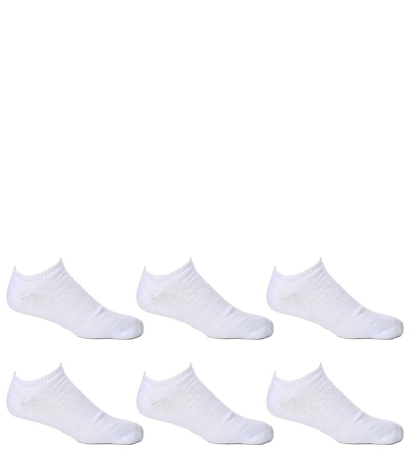 ラウンドトゥリーアンドヨーク メンズ アンダーウェア 靴下 トール Gold Label Roundtree & Yorke Big & Tall Cushion 6-Pack No Show Athletic Socks White ホワイト