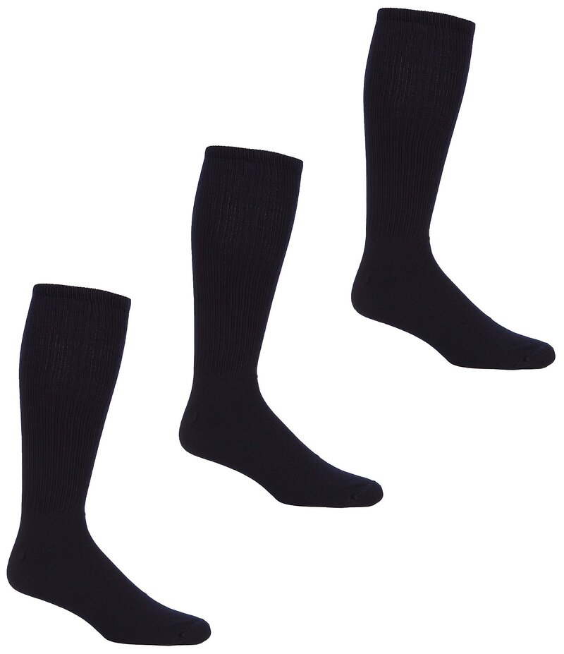 ラウンドトゥリーアンドヨーク メンズ アンダーウェア 靴下 トール Roundtree & Yorke Big & Tall Crew Socks 3-Pack Navy ネイビー